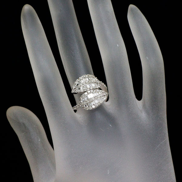 K18WG ダイヤモンド リング 1.42ct 植物