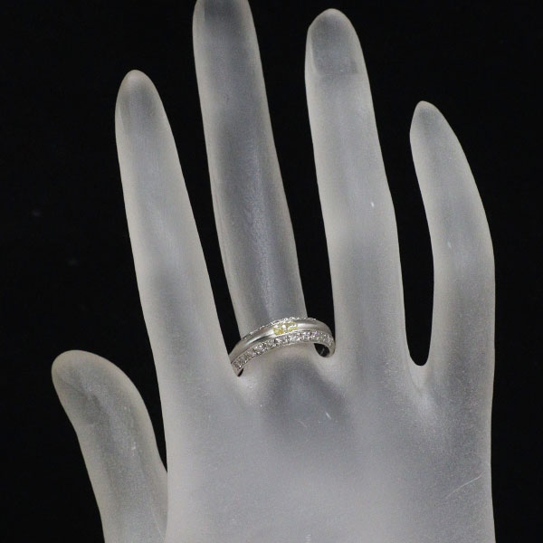 Pt900 Marquise Diamond Ring 0.41ct D0.14ct