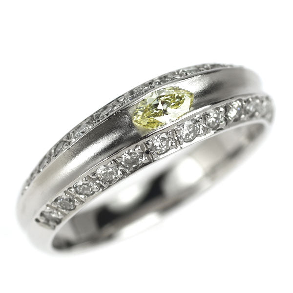 Pt900 マーキス ダイヤモンド リング 0.41ct D0.14ct