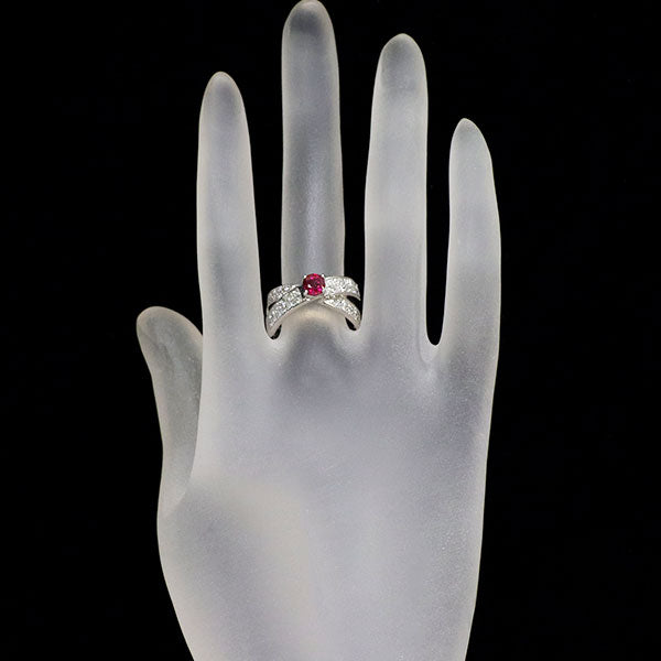Pt900 ルビー ダイヤモンド リング 0.67ct D1.15ct
