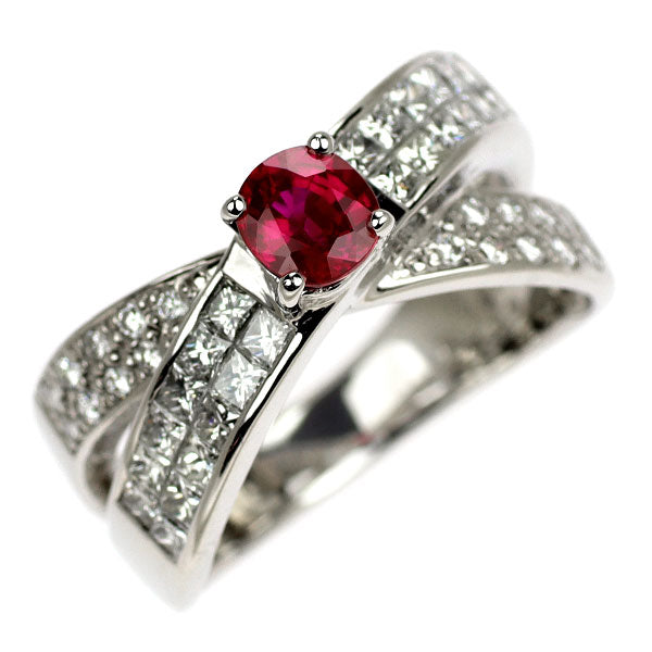 Pt900 ルビー ダイヤモンド リング 0.67ct D1.15ct