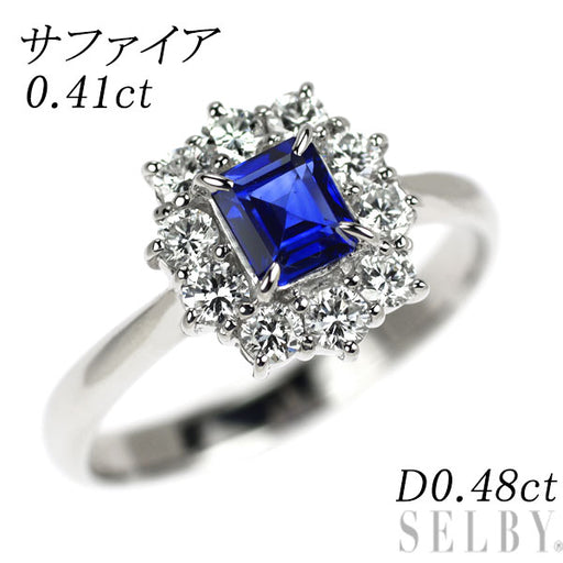 Pt900 サファイア ダイヤモンド リング 0.41ct D0.48ct — セルビー