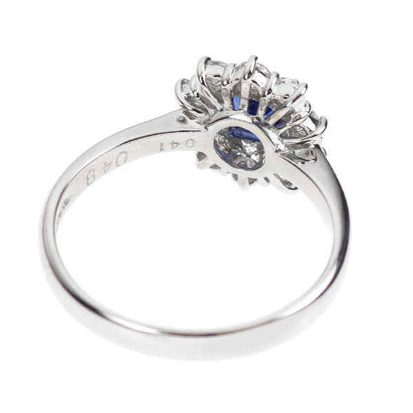 Pt900 サファイア ダイヤモンド リング 0.41ct D0.48ct