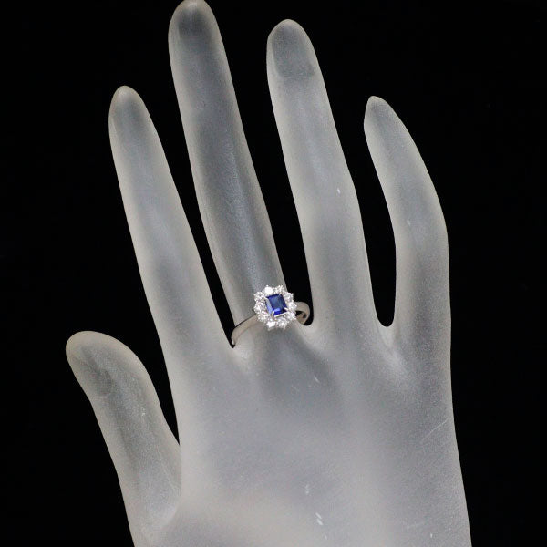 Pt900 サファイア ダイヤモンド リング 0.41ct D0.48ct