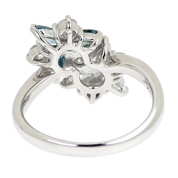 Pt900 トリートブルーダイヤモンド リング 0.433ct D0.81ct