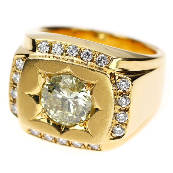 K18YG ダイヤモンド リング 2.562ct 印台