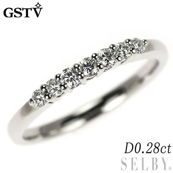 GSTV Pt999 ダイヤモンド リング 0.28ct 一文字