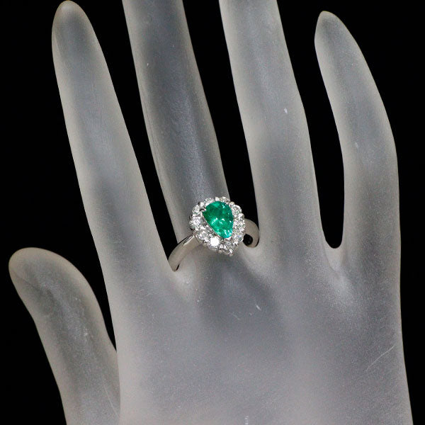 Pt900 エメラルド ダイヤモンド リング 1.18ct D0.89ct