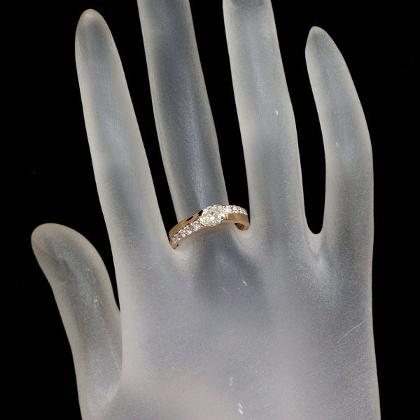 K18PG オーバル ダイヤモンド リング 0.568ct D0.30ct