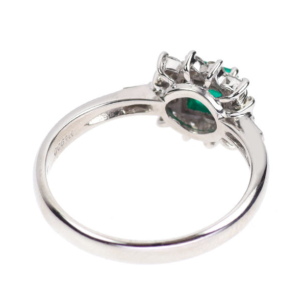 Pt900 エメラルド ダイヤモンド リング 0.36ct D0.38ct