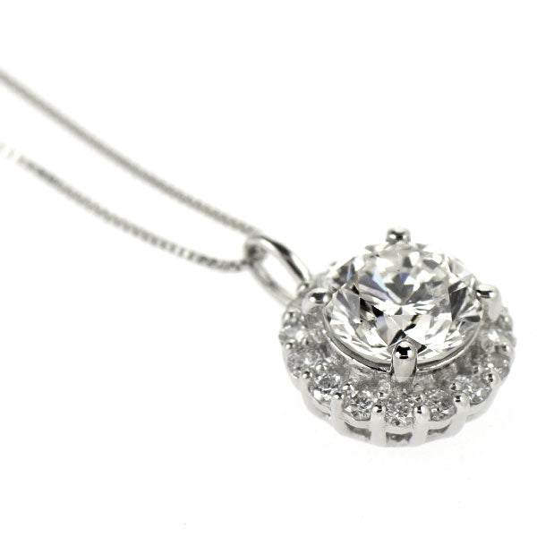 Pt900/ Pt850 ダイヤモンド ペンダントネックレス 1.053ct I SI2 G D0.20ct