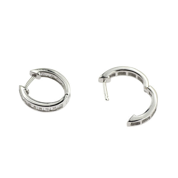 K18WG ダイヤモンド フープ ピアス 0.44ct