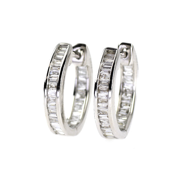 K18WG ダイヤモンド フープ ピアス 0.44ct
