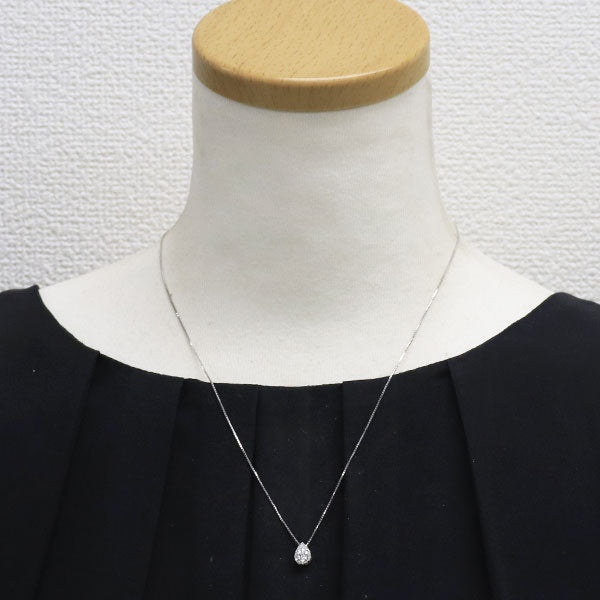 Pt900/ Pt850 ペアシェイプ ダイヤモンド ペンダントネックレス 0.316ct D SI1 D0.07ct