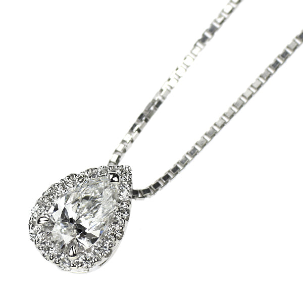 Pt900/ Pt850 ペアシェイプ ダイヤモンド ペンダントネックレス 0.316ct D SI1 D0.07ct