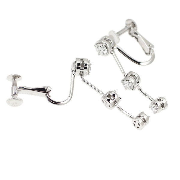 Pt950/ K14WG H&Cダイヤモンド イヤリング 0.60ct スリーストーン