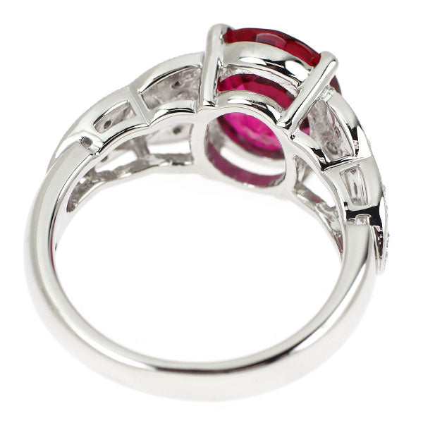 Pt900 ルベライト ダイヤモンド リング 2.60ct D0.17ct