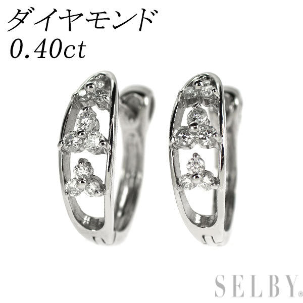 Pt900 ダイヤモンド ピアス 0.40ct フープ