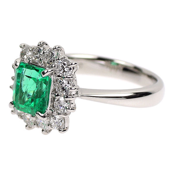 Pt900 エメラルド ダイヤモンド リング 1.14ct D0.60ct