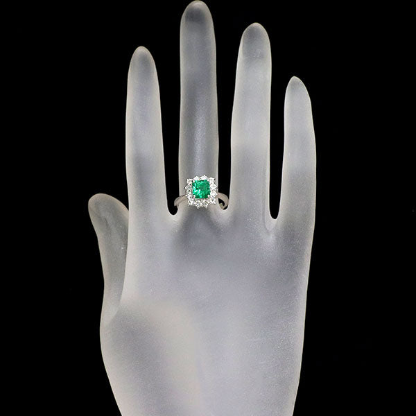 Pt900 エメラルド ダイヤモンド リング 1.14ct D0.60ct