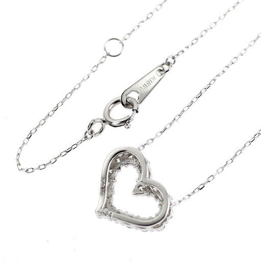 K18WG H&C ダイヤモンド ペンダントネックレス 0.30ct ハート