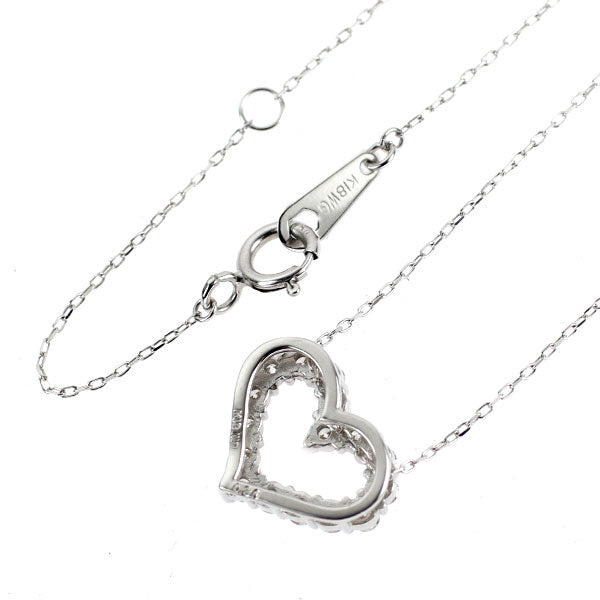 K18WG H&C ダイヤモンド ペンダントネックレス 0.30ct ハート