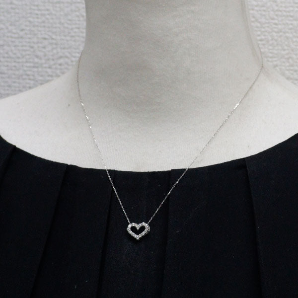 K18WG H&C ダイヤモンド ペンダントネックレス 0.30ct ハート