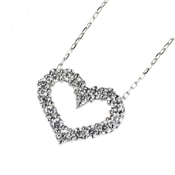 K18WG H&C ダイヤモンド ペンダントネックレス 0.30ct ハート