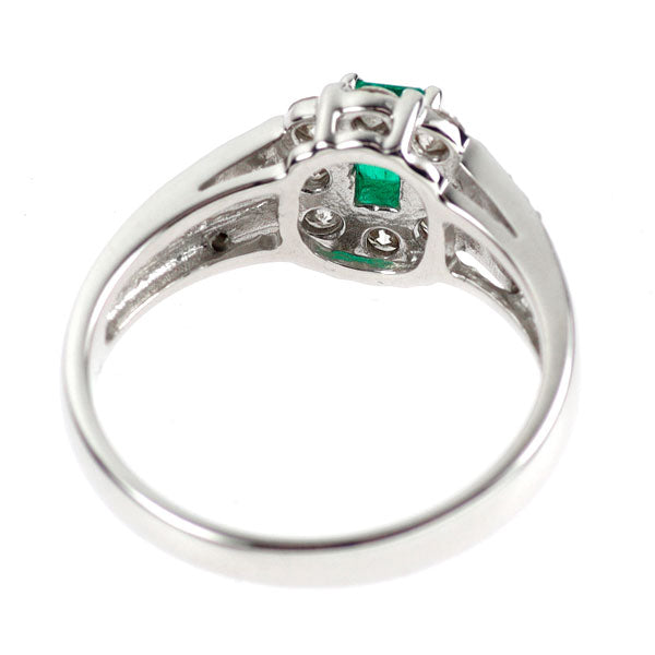 K18WG エメラルド ダイヤモンド リング 0.28ct D0.45ct