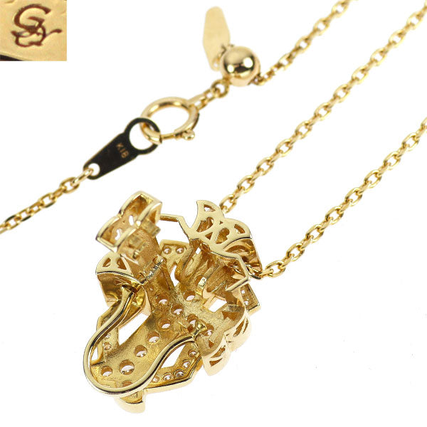 ゆきざき K18YG ダイヤモンド ペンダントネックレス 0.52ct ダブルトップ クロス