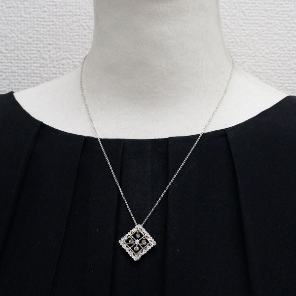 K18YG/WG ダイヤモンド ペンダントネックレス兼ブローチ 0.73ct フィレンツェスタイル アンティークレース