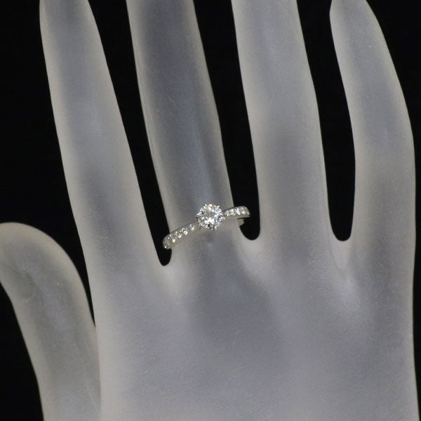 Pt900 ダイヤモンド リング 0.42ct F VS2 3EX D0.15ct