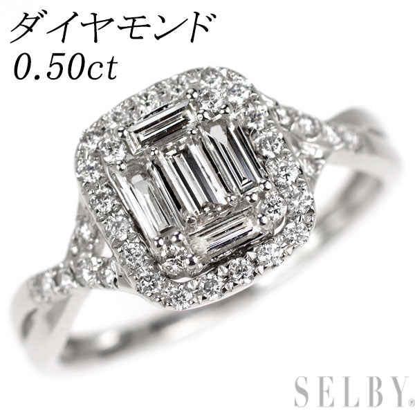 K18WG ダイヤモンド リング 0.50ct
