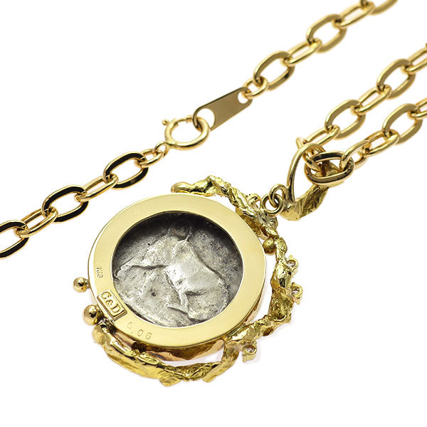 SV/ K18YG ダイヤモンド ペンダントネックレス 0.06ct コイン