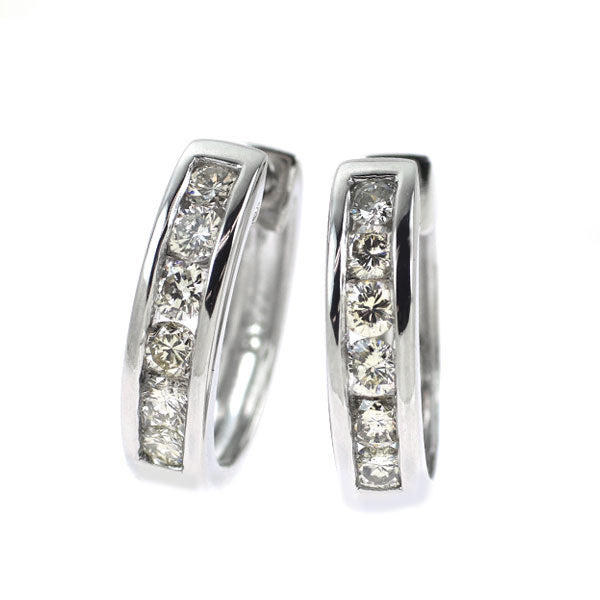 Pt900 ダイヤモンド フープ ピアス 1.28ct