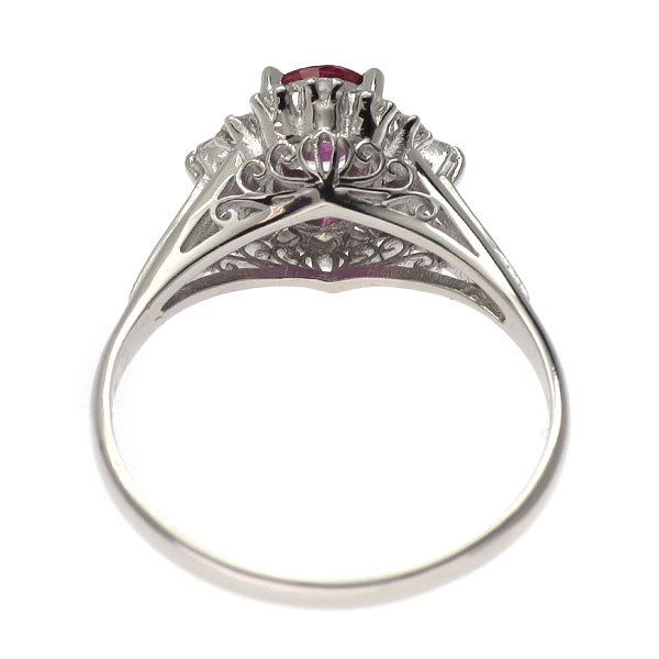 Pt900 ルビー ダイヤモンド リング 0.61ct D0.30ct