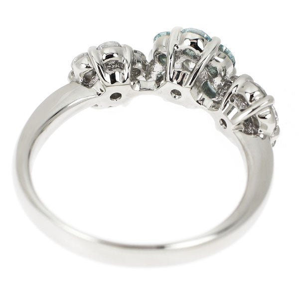 Pt900 トリートブルーダイヤモンド リング 0.48ct D0.52ct フラワー