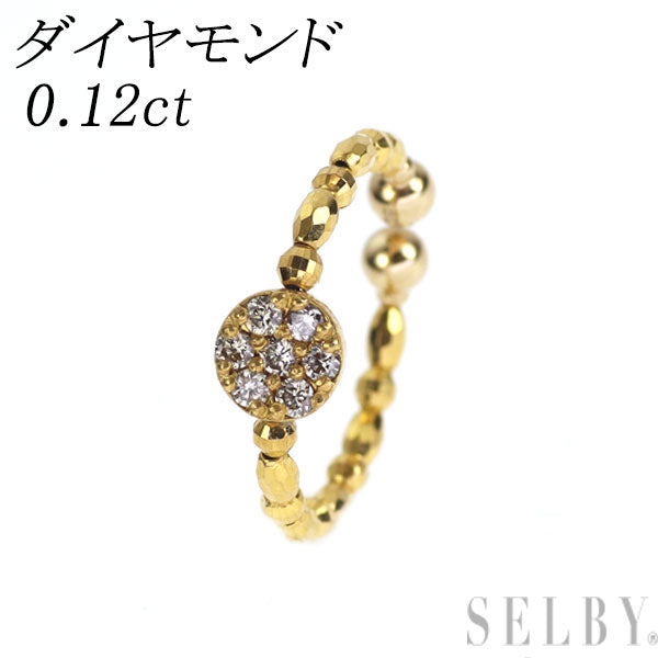 K24/ K18YG ダイヤモンド イヤリング イヤーカフ リング 0.12ct 形状記憶 ピンキー