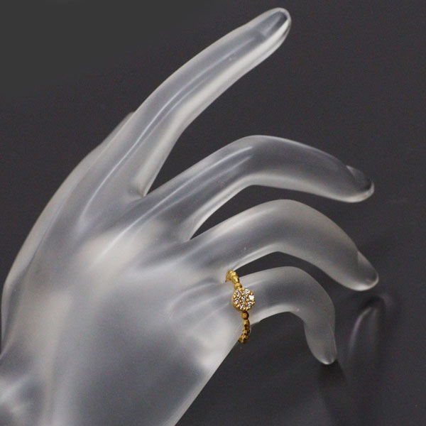 K24/ K18YG ダイヤモンド イヤリング イヤーカフ リング 0.12ct 形状記憶 ピンキー