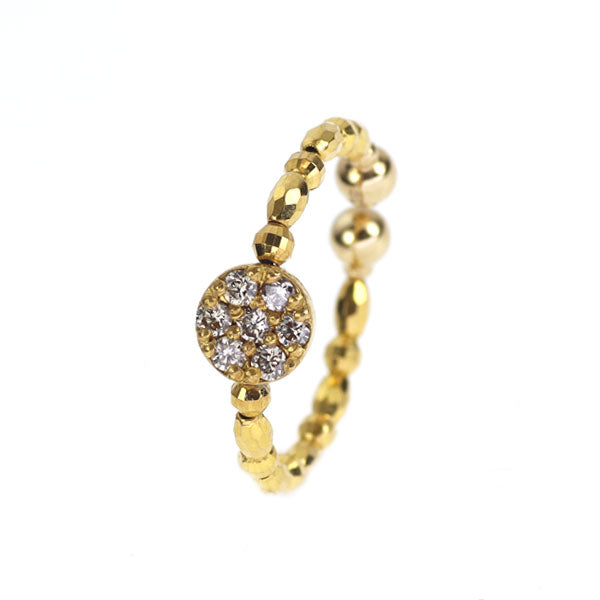 K24/ K18YG ダイヤモンド イヤリング イヤーカフ リング 0.12ct 形状記憶 ピンキー