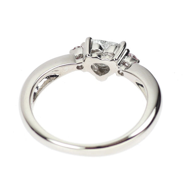 Pt900 ハートシェイプ ダイヤモンド 天然ピンクダイヤ リング 0.382ct F SI2 PD0.036ct