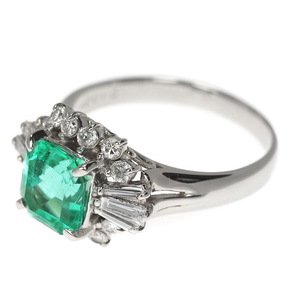 Pt850 エメラルド ダイヤモンド リング 1.48ct D0.51ct