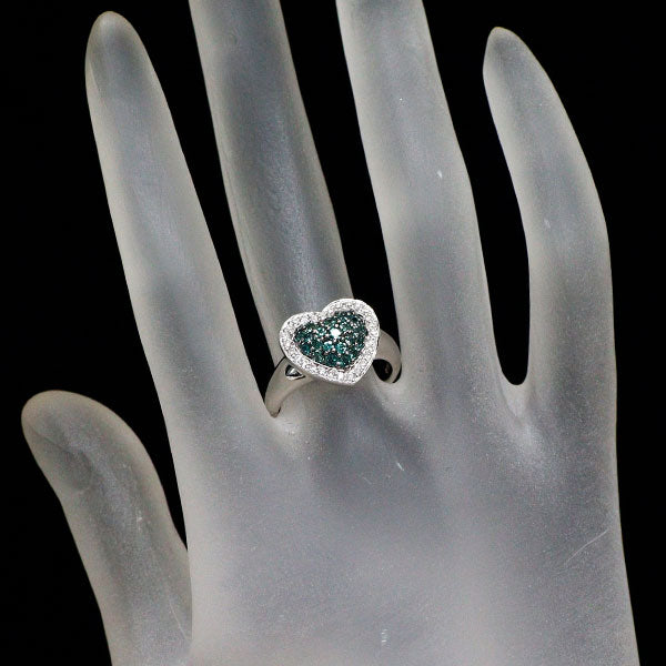希少 K18WG アレキサンドライト ダイヤモンド リング 0.62ct D0.18ct ハート