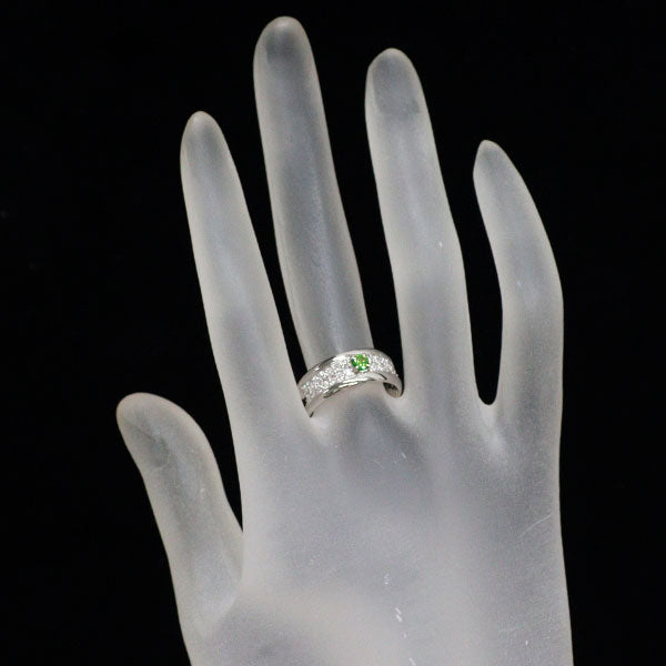 希少 Pt900 デマントイドガーネット ダイヤモンド リング 0.163ct D0.39ct