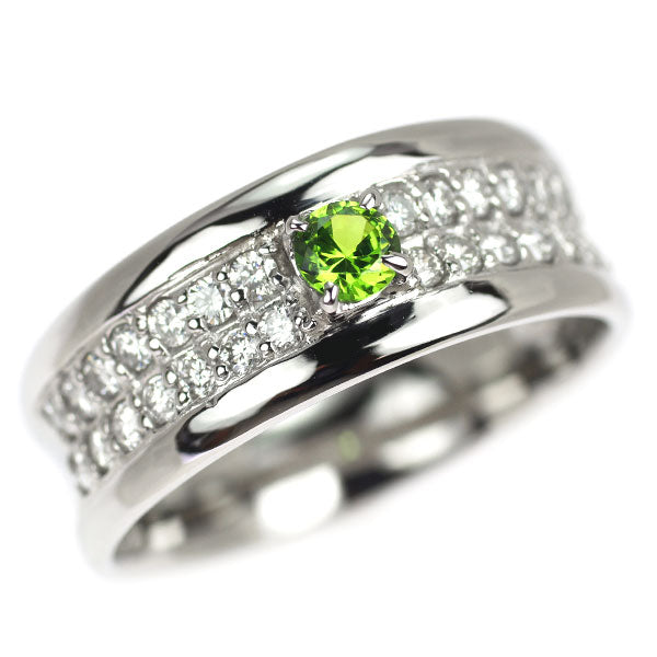 希少 Pt900 デマントイドガーネット ダイヤモンド リング 0.163ct D0.39ct