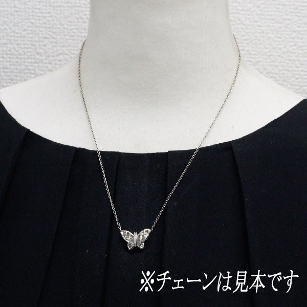 K18WG ダイヤモンド ダイヤモンド ペンダントトップ 蝶