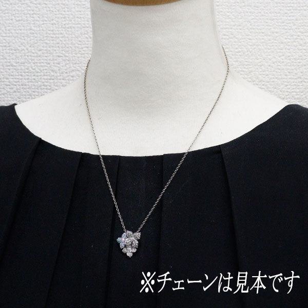 ブラックコーティング/ K18WG カラーレス/トリートブルー ダイヤモンド ペンダントトップ