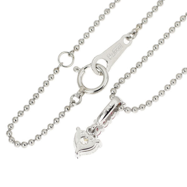 Pt850 ハートシェイプ ダイヤモンド 天然ピンクダイヤ ペンダントネックレス 0.30ct PD0.13ct