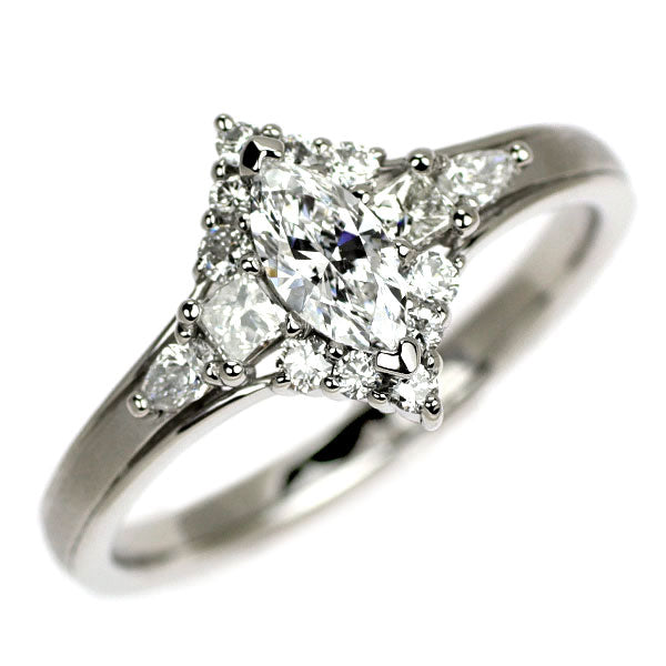 GSTV Pt950 マーキス ダイヤモンド リング 0.32ct D VS1 D0.30ct