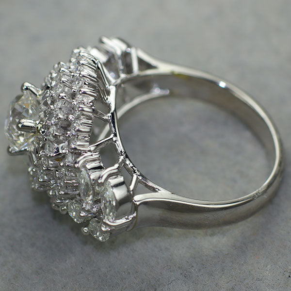 Pt900 オールドヨーロピアンカットダイヤモンド リング 0.766ct I SI1 D1.06ct